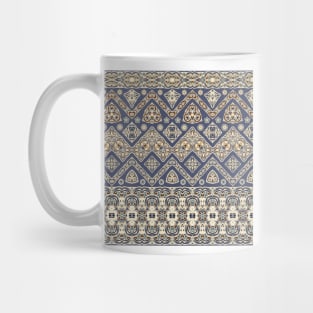 Blue and brown ethnic pattern Mug